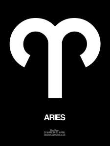NAXART Studio - Aries Zodiac Sign White