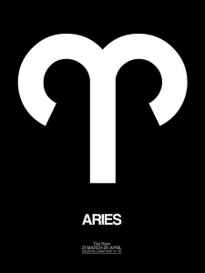 NAXART Studio - Aries Zodiac Sign White