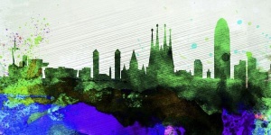 NAXART Studio - Barcelona City Skyline