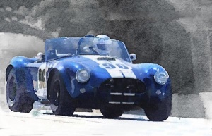 NAXART Studio - 1964 AC Cobra Shelby Racing Watercolor