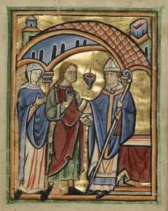 Unknown 12th Century English Illuminator - Joachim and Saint Anne before the High Priest