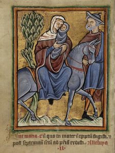 Unknown 12th Century English Illuminator - The Flight into Egypt