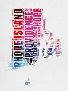 NAXART Studio - Rhode Island Watercolor Word Cloud