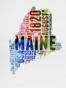 NAXART Studio - Maine Watercolor Word Cloud