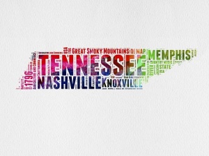 NAXART Studio - Tennessee Watercolor Word Cloud