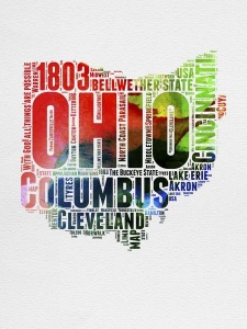 NAXART Studio - Ohio Watercolor Word Cloud