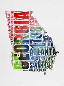 NAXART Studio - Georgia Watercolor Word Cloud