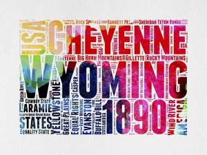 NAXART Studio - Wyoming Watercolor Word Cloud