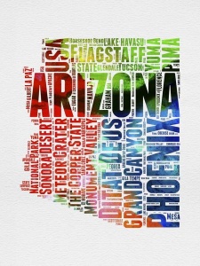 NAXART Studio - Arizona Watercolor Word Cloud