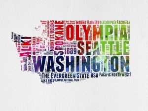 NAXART Studio - Washington Watercolor Word Cloud