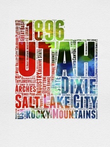 NAXART Studio - Utah Watercolor Word Cloud