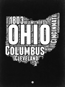 NAXART Studio - Ohio Black and White Map