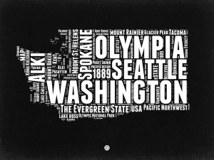 NAXART Studio - Washington Black and White Map