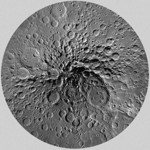 United States Geological Survey - Unmarked Map of the Moon, South Pole