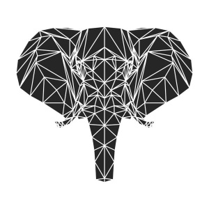 NAXART Studio - Black Elephant Polygon