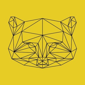 NAXART Studio - Yellow Raccoon Polygon