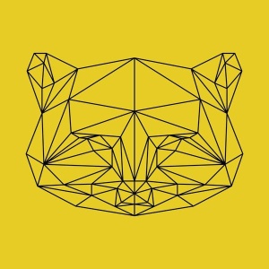 NAXART Studio - Yellow Raccoon Polygon