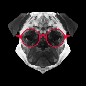 NAXART Studio - Pug in Red Glasses