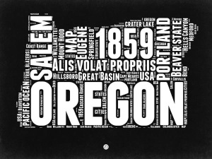 NAXART Studio - Oregon Black and White Map