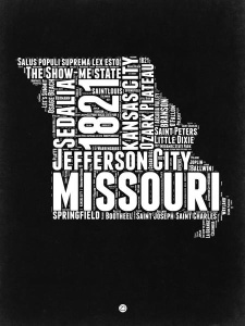 NAXART Studio - Missouri Black and White Map