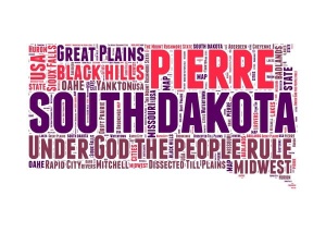 NAXART Studio - South Dakota Word Cloud Map