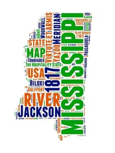 NAXART Studio - Mississippi Word Cloud Map