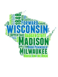 NAXART Studio - Wisconsin Word Cloud Map