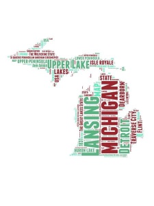 NAXART Studio - Michigan Word Cloud Map