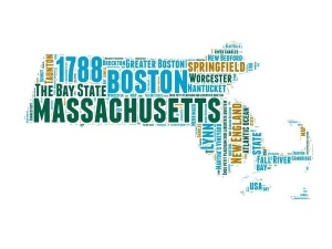 NAXART Studio - Massachusetts Word Cloud Map