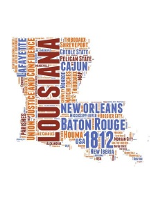 NAXART Studio - Louisiana Word Cloud Map