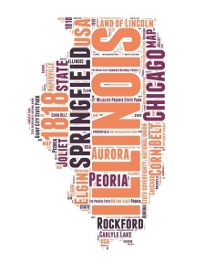 NAXART Studio - Illinois Word Cloud Map