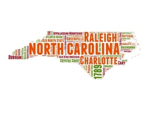 NAXART Studio - North Carolina Word Cloud Map