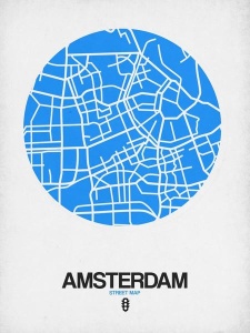 NAXART Studio - Amsterdam Street Map Blue