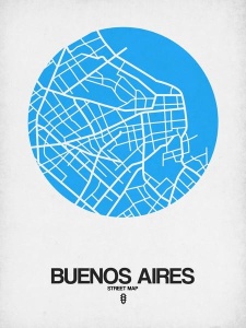 NAXART Studio - Buenos Aires Street Map Blue