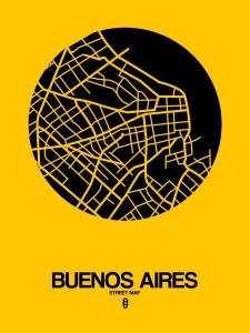 NAXART Studio - Buenos Aires Street Map Yellow