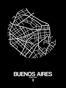 NAXART Studio - Buenos Aires Street Map Black