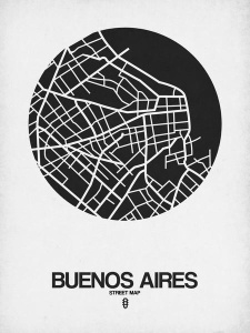 NAXART Studio - Buenos Aires Street Map Black on White