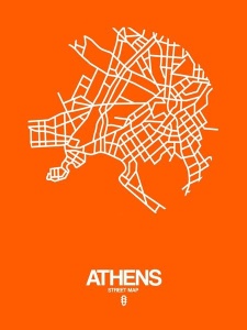 NAXART Studio - Athens Street Map Orange