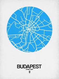 NAXART Studio - Budapest Street Map Blue