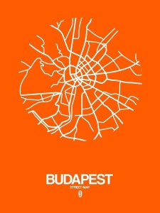 NAXART Studio - Budapest Street Map Orange