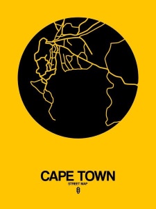NAXART Studio - Cape Town Street Map Yellow