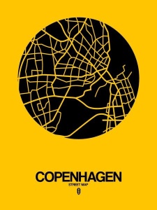 NAXART Studio - Copenhagen Street Map Yellow