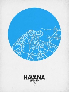 NAXART Studio - Havana Street Map Blue
