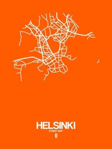 NAXART Studio - Helsinki Street Map Orange