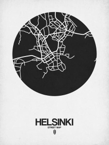 NAXART Studio - Helsinki Street Map Black on White