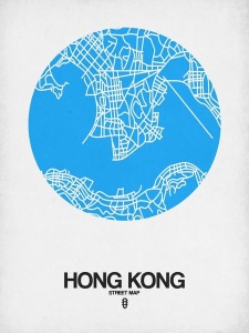 NAXART Studio - Hong Kong Street Map Blue