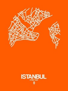 NAXART Studio - Istanbul Street Map Orange
