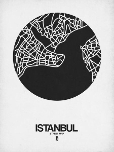 NAXART Studio - Istanbul Street Map Black on White