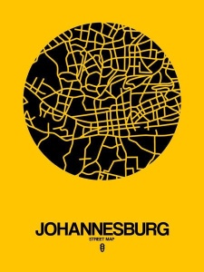 NAXART Studio - Johannesburg Street Map Yellow