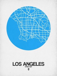 NAXART Studio - Los Angeles Street Map Blue
